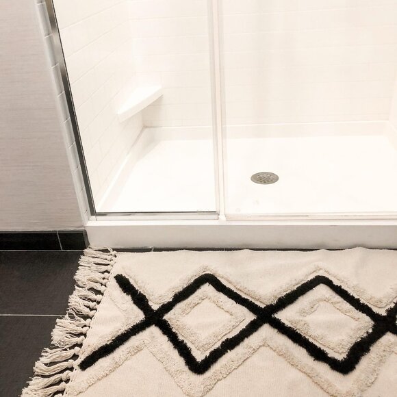 Nordic Boho Geometric Tufted Rug – Ivory & Black - 24” x 36” - Picture 7 of 8